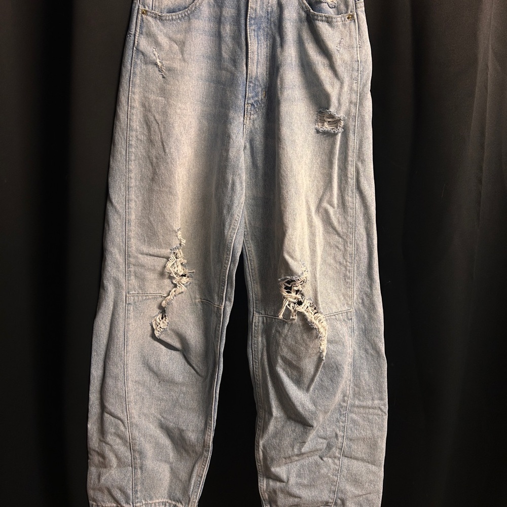 Urban Outfitters Light Blue Distressed Wide Leg Pants